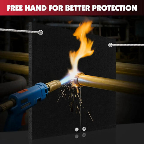 Pro Grade Fireproof Welding Blanket With 5mm Opening, 2 Pack Brazing Heat Shield For Torch Work in use for soldering