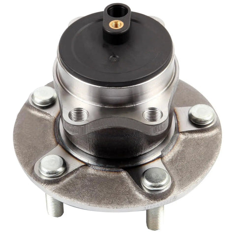 Front view of wheel hub and bearing assembly with ABS for Mitsubishi Lancer 2008 to 2015, 5 lug, shielded ABS design