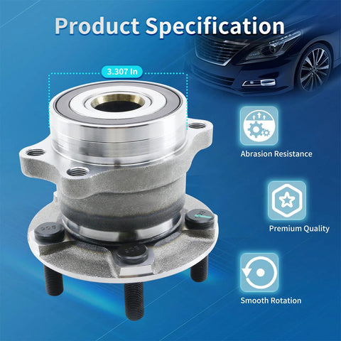 Product specification of Rear Wheel Bearing And Hub Assembly Replacement 512518 Fits Crosstrek Impreza Forester And XV Crosstrek With ABS And Five Lug Pattern Drop In Replacement Hub Unit For Smooth Handling And Quiet Ride