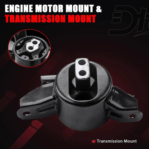 Engine And Transmission Mount Set Of 3 For Hyundai Elantra 1.8L 2011 Through 2016 Kia Forte 1.6L close-up, black metal mount
