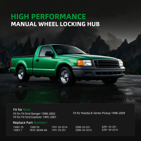 Manual Wheel Locking Hub Actuator Assembly For Ford Ranger 1998-2003, Ford Explorer 1995-2001, Mazda B Series Pickup 1998-2009
