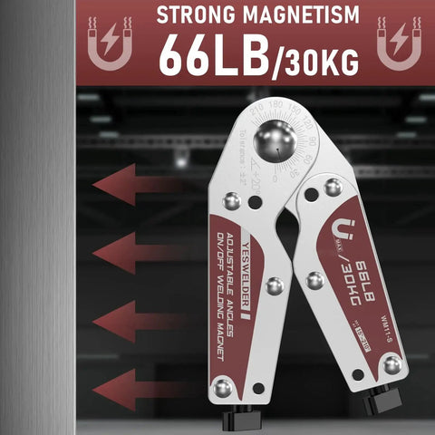 Adjustable Angle Welding Magnet With 20 To 200 Degree Range 66 Pound Holding Power Magnetic Welding Holder For Precise Angles