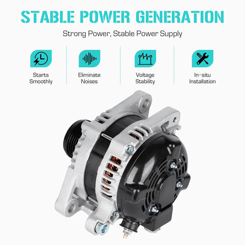 3.5L 150Amp Alternator Replacement Fits Highlander 2011-2016 Sienna 2007-2016 Venza 2010-2015 ES350 2016-2018 RX350 2010-2014