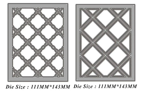 3D Floral Background Frame Cutting Dies Set For Scrapbooking And Card Making, metal stencil template showing two dies, size 111x143mm