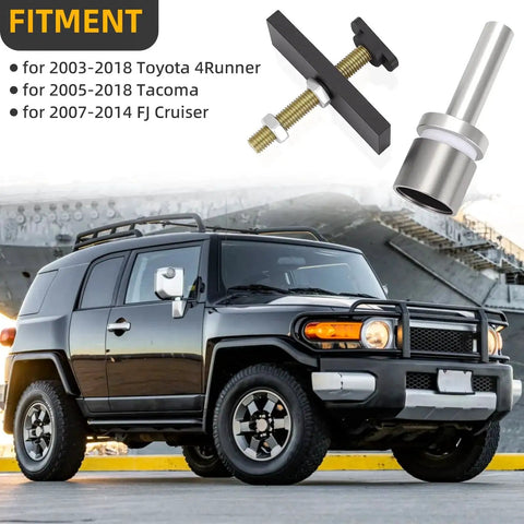 CV Axle Bearing Puller Tool Kit For Toyota 8 Inch Front Differential Tacoma 4Runner FJ Cruiser 2003 2018 beside vehicle