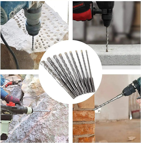 12mm By 150mm Masonry Drill Bit Carbide Tipped For SDS Rotary Hammer And Impact Drills, 9mm Round Shank, 4 Flute Design