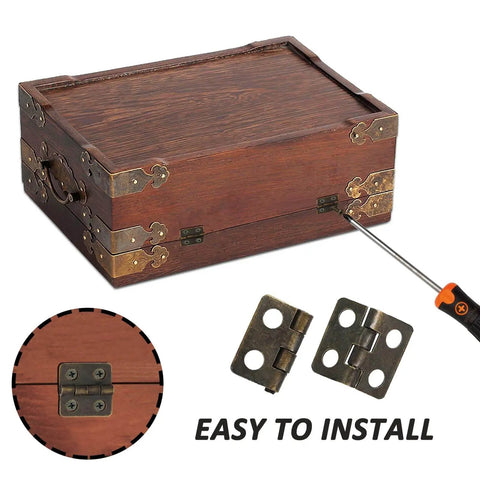 Retro Dope Mini Copper Hinges For Wooden Jewelry Box With 50 Hinges And 200 Replacement Screws DIY Craft Cabinet Hardware