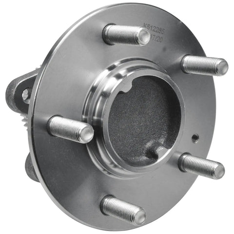 Front view of Pair Rear Wheel Hub And Bearing Assembly For Hyundai Sonata 2006 2009 And Kia Optima 2006 2010 5 Lug 4 Bolt Flange ABS Tone Ring