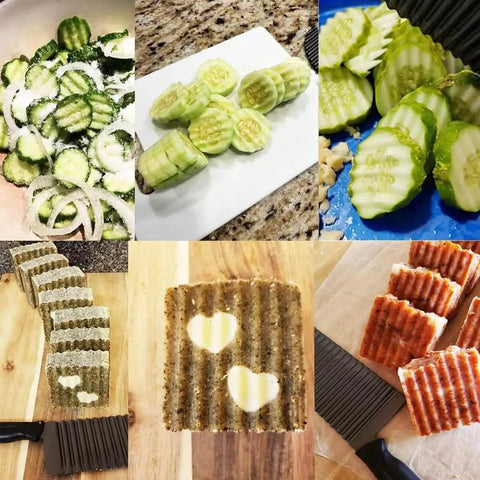 Crinkle Cut Potato Cutter For Veggies And French Fries Stainless Steel Blade 2.9 By 11.8 Inches Wavy Slicer Knife For Carrots