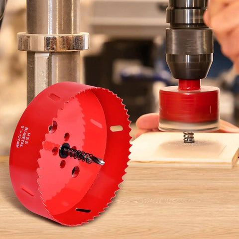 4 Inch Hole Saw Kit For Wood Plastic Ceiling Drywall And Metal With HSS Bi Metal Cutter And Pilot Drill Bit Includes Arbor Replacement Bit And Hex Key For Fast Clean Holes And Long Lasting Durable Performance Perfect For Any Job Site