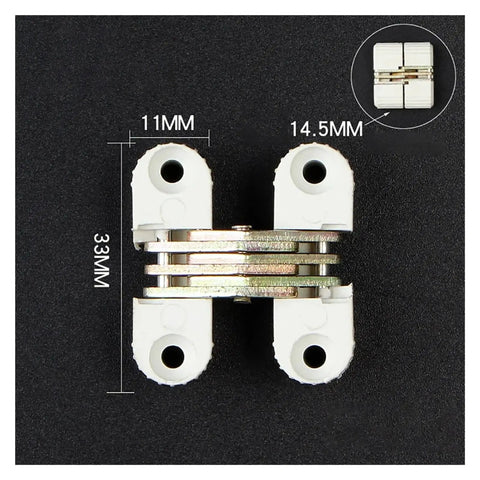 6 Pieces Hidden Hinges Set For Cabinets And Doors Built To Last With Plastic And Iron Construction Concealed Folding Hinges Brown