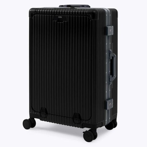 Zipperless Check In Suitcase With Aluminum Frame And Polycarbonate Shell For Ultra Durable Lightweight Travel At Just 11.1 Lb Jet Black
