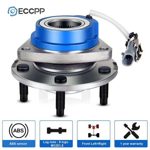 Front Wheel Hub Bearing Assembly Single Pack ABS 5-Lug OE 513121 for Chevy Impala, Cadillac, Buick, Pontiac, Oldsmobile with ABS sensor