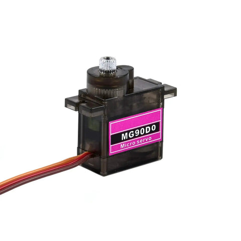 MG90D 9g Digital Micro Servo with Metal Gear, high torque motor for RC planes, helicopters, boats, and cars, side view