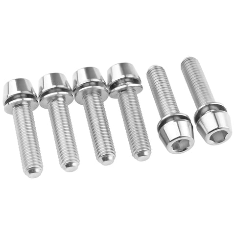 Titanium M5x20mm With Washer Allen Hex Tapered Bolts For Bicycle Stem Pack Of 6 Wanyifa Grade 5 6AL4V Titanium Alloy