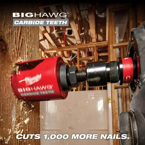 Big Hawg Four And A Quarter Inch Carbide Hole Saw Delivers Fast Clean Holes In Wood And Soft Metal With Durable Carbide Teeth Optimized Cut Rate And Long Life For Pros And DIYers By Milwaukee cutting wood