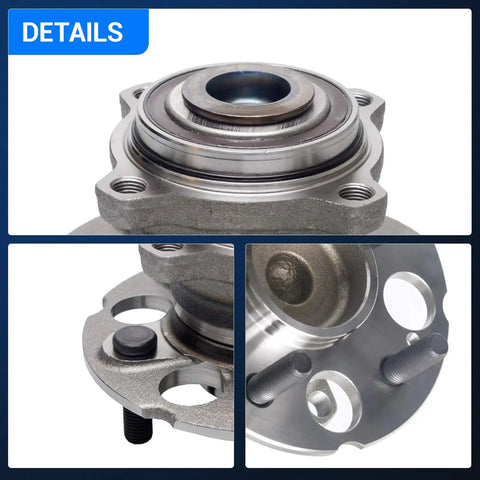 Rear Wheel Bearing And Hub Assembly For Honda CR V 2007 2011 And Crosstour 2012 2015 With 5 Lug And ABS Tough And Ready Rear FWD Replacement Hub Ships Fast, showing close-up details of bearing and lug holes.