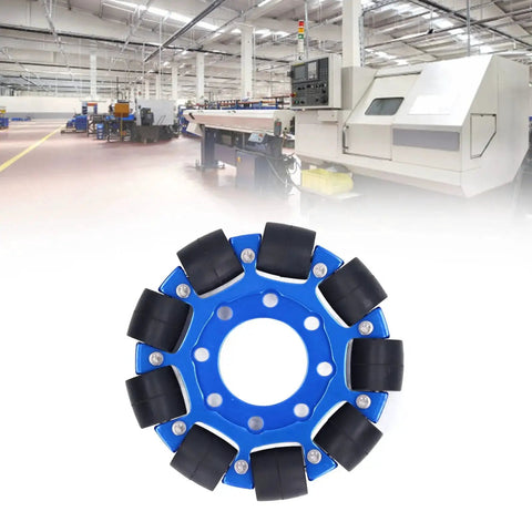 Omni Wheel 4 Inch Aluminum Hub Omnidirectional Wheel for Robotics DIY Projects in factory setting