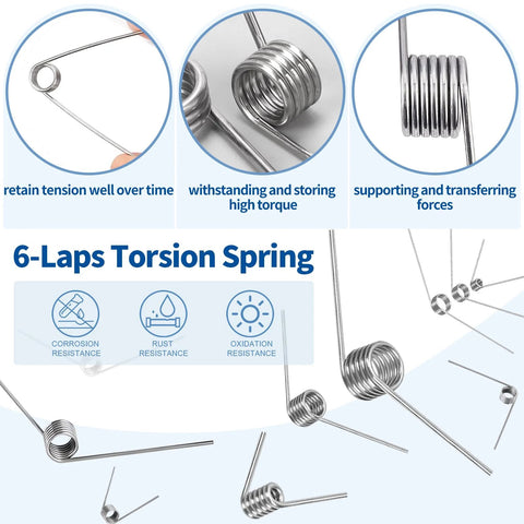 Waltool 115Pcs stainless steel torsion and mini compression spring set, 21 sizes, for shop and home repairs