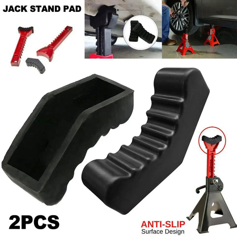 6 Ton Car Jack Stand Rubber Pad For Slotted Lift Floor Adapter And Safety Grip showing product and usage examples