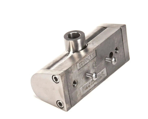 Heavy Duty Spring Hinge Assembly for Commercial Steam Cooking Equipment, steel pivot, corrosion-resistant finish, side view