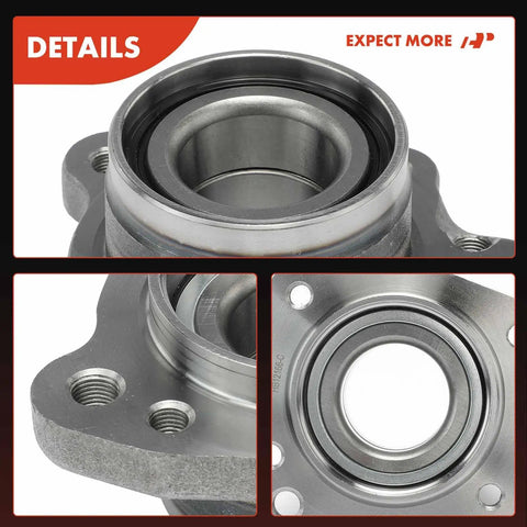 Close-up of 2 Piece Rear Wheel Bearing And Hub Assembly Set For Honda CR-V 1997 1998 1999 2000 2001 EX LX SE Direct Fit Replacement