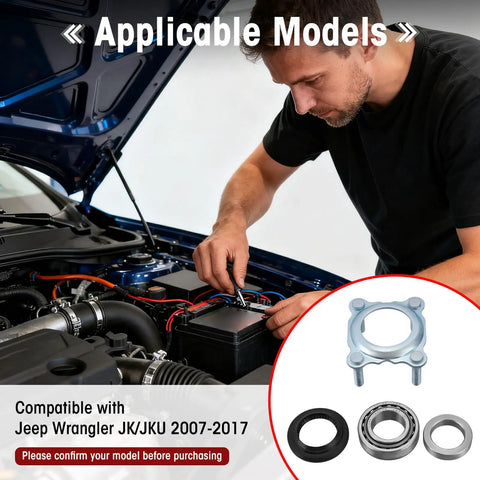 Rear Axle Bearing And Seal Kit For Jeep Wrangler JK JKU 2007 To 2017 Includes Bearing Seal And Retainer Replacement