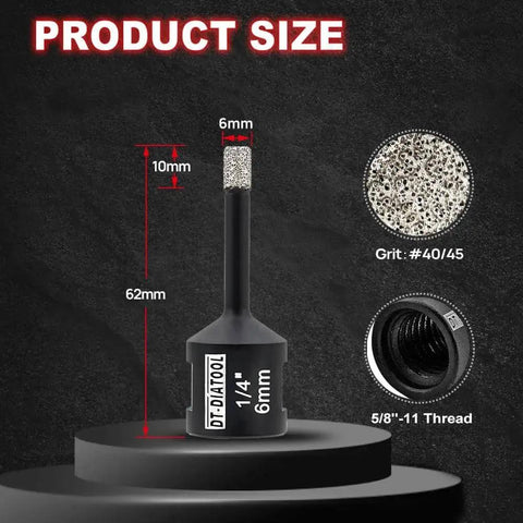 Diamond Core Drill Bit Set Vacuum Brazed Hole Saw 6mm 8mm 10mm With 5/8-11 Thread for porcelain tile, ceramic, stone.