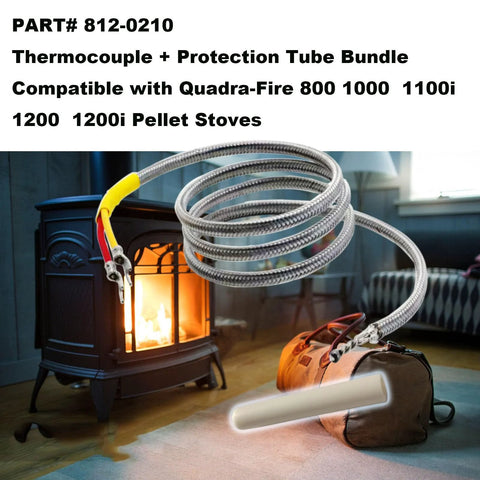 Replacement thermocouple + protection tube bundle for Quadra-Fire 800, 1000, 1100i, 1200, 1200i pellet stoves Amazon