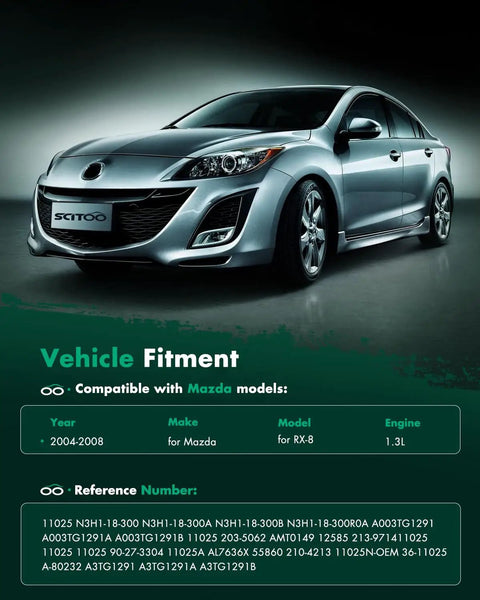 Mazda RX-8 2004-2008 1.3L vehicle fitment, compatible year, make, model, engine details listed below car image