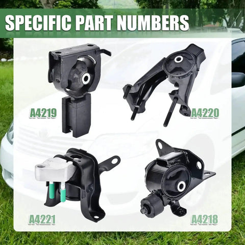 Engine And Transmission Mount Kit For Corolla Matrix Pontiac Vibe 1.8L 2003 2004 2005 2006 2007 2008 Direct Replacement Mounts A4218 A4219 A4220 A4221