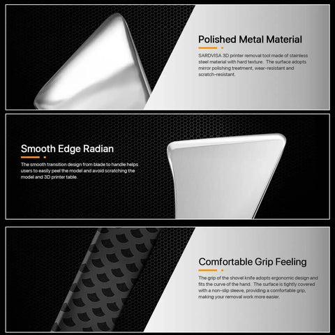 Upgraded Stainless Steel 3D Printer Removal Spatula With Comfortable Grip For Easy Model Stripping And Safe Cleanup