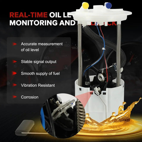 Electric Fuel Pump Module Assembly For Ford Escape 2010 To 2012 2.5L L4 Replacement with fuel and wires visible