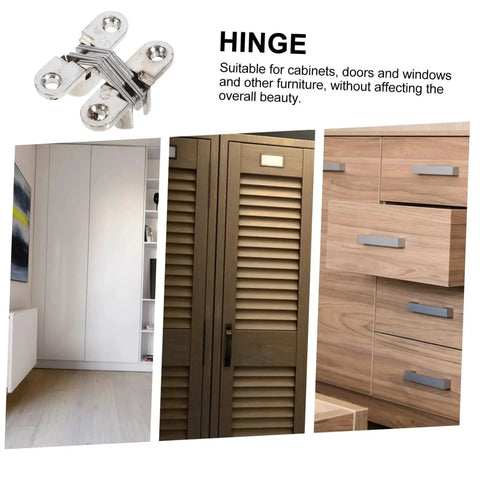 Hidden Zinc Alloy Cabinet Door Hinges 2 Piece Set Thick Design Heavy Duty for Furniture Repair, visible on various cabinets.