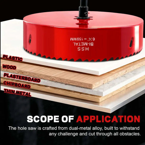 Six And A Quarter Inch Hole Saw For Recessed Lights With Dust Bowl Bi Metal Construction Delivers Heavy Duty Cut For LED Recessed Lighting Wood And Plastic