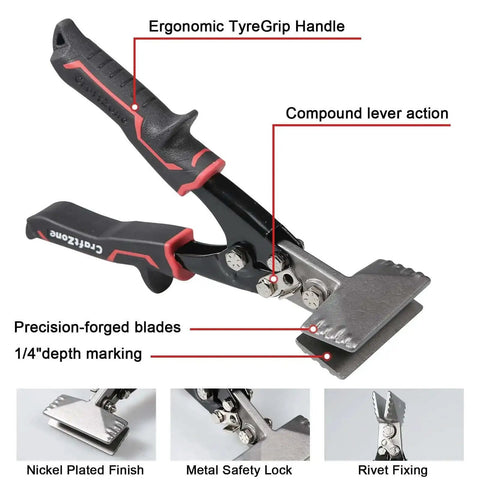 Heavy Duty Duckbill Sheet Metal Pliers 3 Inch Hand Seamer And Straight Bender with ergonomic grip and smooth jaw for HVAC projects