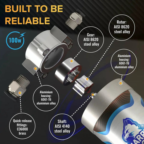 Diagram of Electric Oil Change Extractor Pump 12 24V 100W Portable For Cars Motorcycles components with material details.
