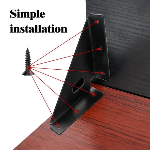 Beefed Up Heavy Duty Gusset Joints 4 Pack for tables and cabinets, black steel corner brace with installation guide, home projects