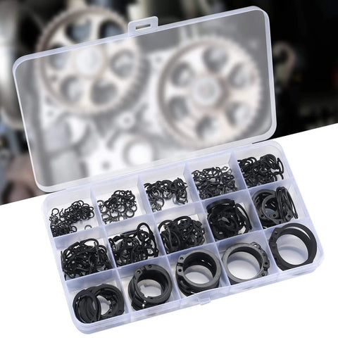 350 Pieces Retaining Rings Kit External Circlips Snap Rings C Clips Assortment Set In 15 Sizes Heavy Duty 65Mn Steel in case