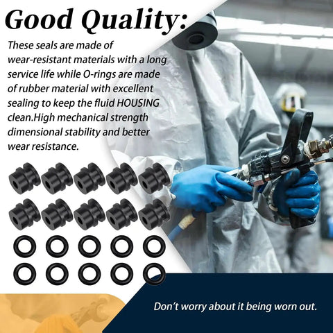 Side Seals Kit For Fusion Air Purge AP Spray Gun 246348 249990 Black Five Pack with Seals and Rubber O Rings in workshop