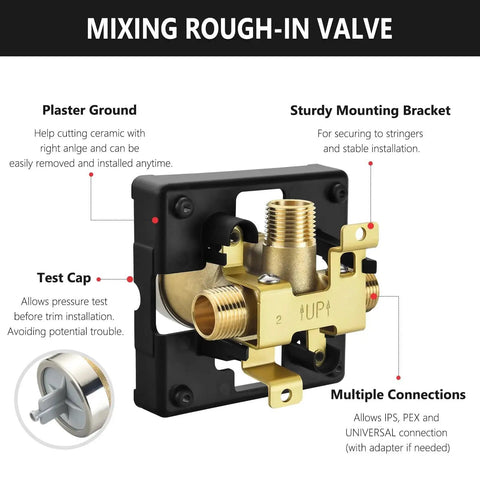 Solid Brass Shower Valve Kit For Delta R10000 UNBXHF One Pack High Flow 3 Port Half Inch Connection Compatible With Delta MultiChoice Trim Systems 13 14 17 17T No Stops Built To Last And Delivers Smooth Powerful Shower Performance