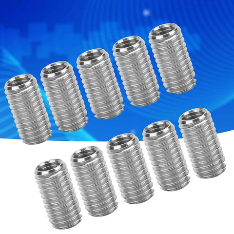 Stainless steel threaded inserts, 20 pcs, metal repair fasteners for machinery maintenance
