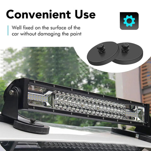 DIYMAG 4-pack rubber-coated mounting magnets with M5 threaded studs for roof-mounted light bar