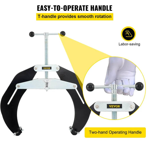 Heavy Duty Pipe Clamp For 5 To 12 Inch Pipes With Quick Acting Screws, Ultra Clamp with easy-to-operate handle, steel construction