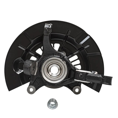 Front view of Front Steering Knuckles And Wheel Bearing Hub Assembly Replacement Kit For 2012 Through 2017 Toyota Camry SE And XSE Models Includes Two Knuckles For A Fast Reliable Front End Restore