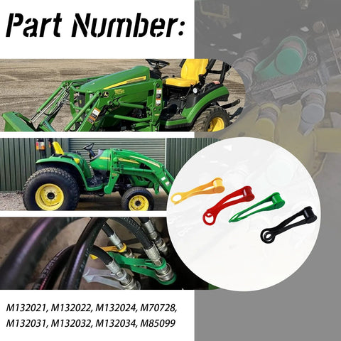 HQPARRTS 8-pack hydraulic fitting coupler protective covers in black, yellow, green, red for John Deere tractors