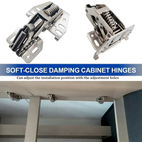 4-pack RV cabinet hinges with soft-close dampers; heavy-duty marine-grade overhead hinges for motorhomes and trailers