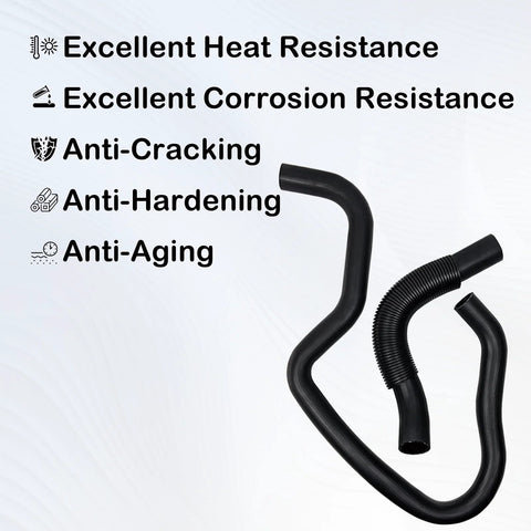 Three-piece black engine upper and lower radiator hose kit, for GM trucks Escalade, Silverado, Tahoe, Yukon, Sierra, Suburban
