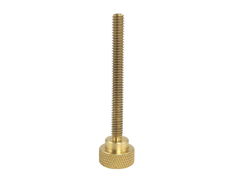 Ten Pack 1/4-20 By 2-1/2 Inch Solid Brass Diamond Knurled Thumb Screws With Straight Shoulders And Flat Tips For Handy, Grippy Hand Tightening