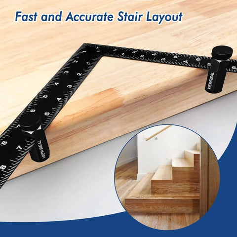 Pro Grade Tall Stair Gauges For Framing Squares Anti Slip Anodized Aluminum Alloy Precision Layout Tools on wood board